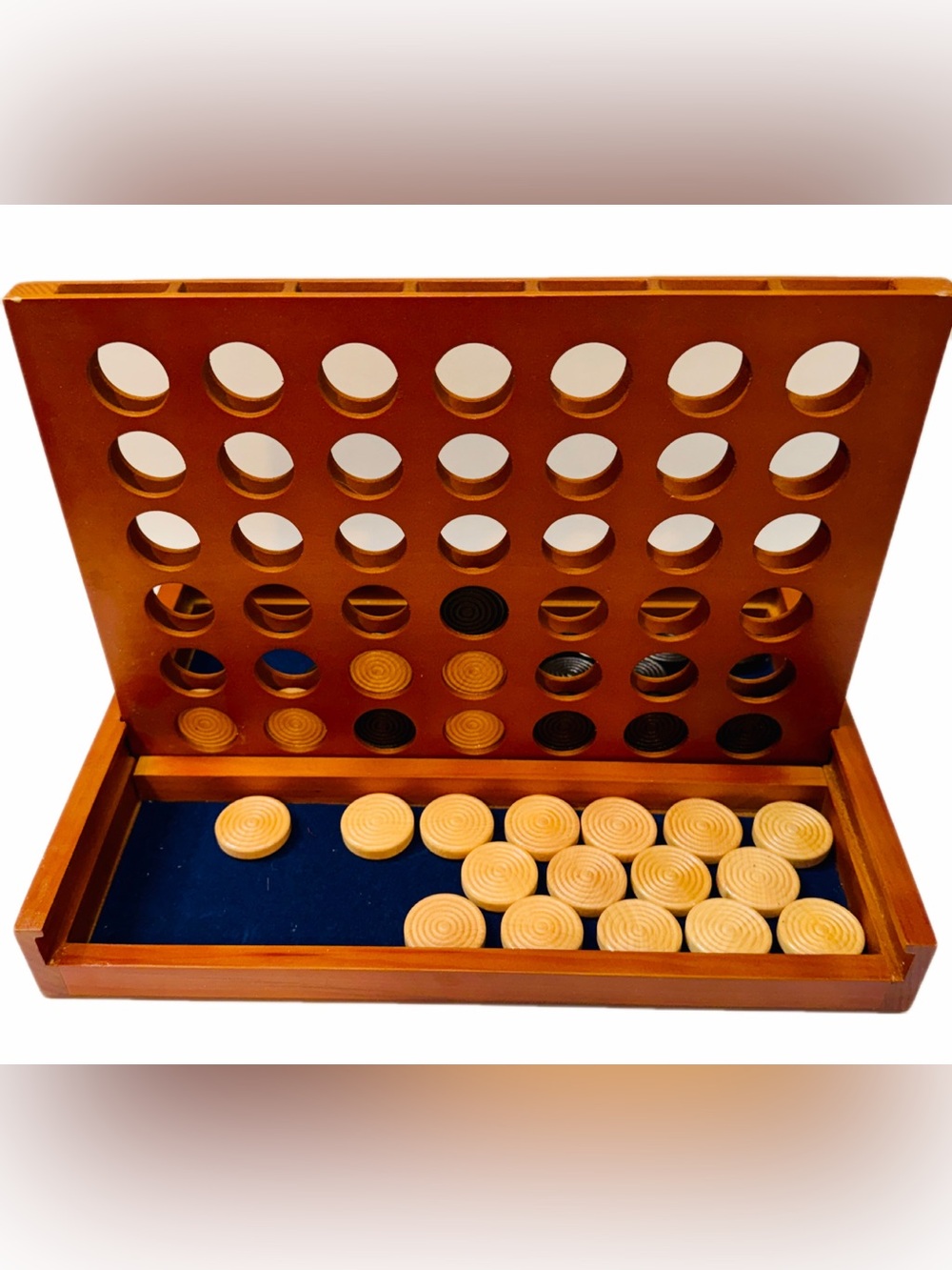 Pavilion Wooden Four To Win Game Complete Set Connect 4